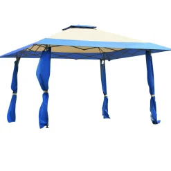 Tangkula 13 x13Ft Pop-Up Gazebo, Outdoor Canopy Shelter Tent w/ 2-Tier Roof