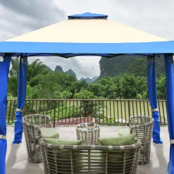 Tangkula 13 x13Ft Pop-Up Gazebo, Outdoor Canopy Shelter Tent w/ 2-Tier Roof