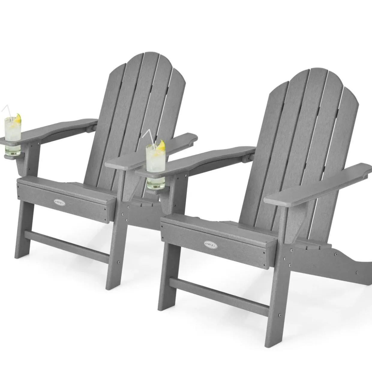 Tangkula Adirondack Chair Outdoor, Fade Resistant HDPE Armchairs with Cup Holder