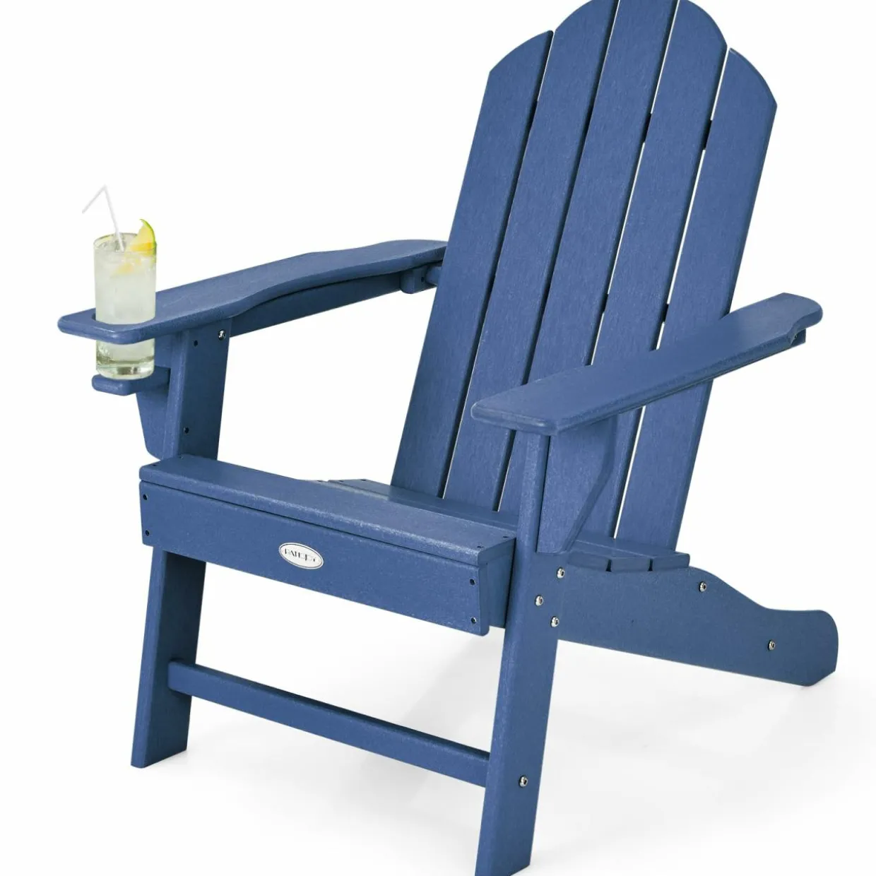 Tangkula Adirondack Chair Outdoor, Fade Resistant HDPE Armchairs with Cup Holder