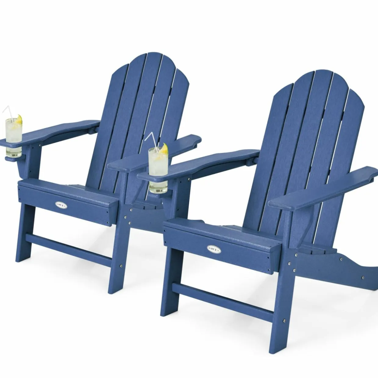 Tangkula Adirondack Chair Outdoor, Fade Resistant HDPE Armchairs with Cup Holder