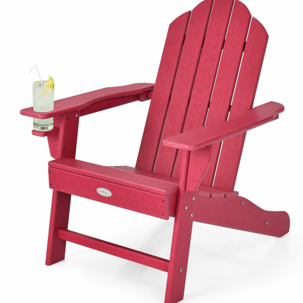 Tangkula Adirondack Chair Outdoor, Fade Resistant HDPE Armchairs with Cup Holder