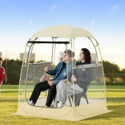 Tangkula All Weather Sports Tent for 1-2 People, Pop Up Instant Tent with Waterproof Tarp Floor