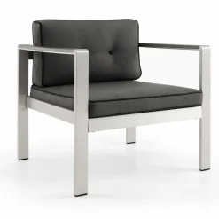 Tangkula Aluminum Outdoor Patio Armchair with Cushions