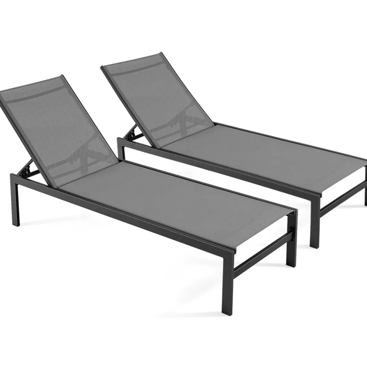 Tangkula Aluminum Patio Chaise Lounge, Outdoor Adjustable Lounge Chair with 6-Position Backrest