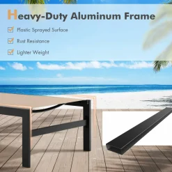 Tangkula Aluminum Patio Chaise Lounge, Outdoor Adjustable Lounge Chair with 6-Position Backrest