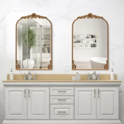 Tangkula Antiqued Gold Wall Mirror(30