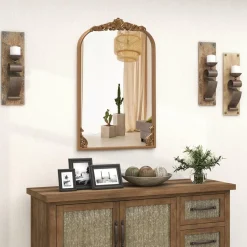 Tangkula Antiqued Gold Wall Mirror(30