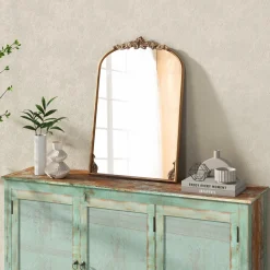 Tangkula Antiqued Gold Wall Mirror(30