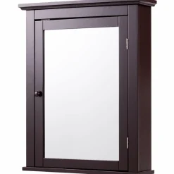 Tangkula Bathroom Cabinet with Mirror, Mirrored Wall-Mounted Storage Medicine Cabinet