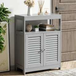 Tangkula Bathroom Floor Cabinet, Free Standing Storage Cabinet