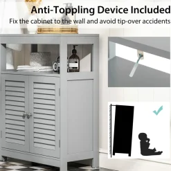 Tangkula Bathroom Floor Cabinet, Free Standing Storage Cabinet