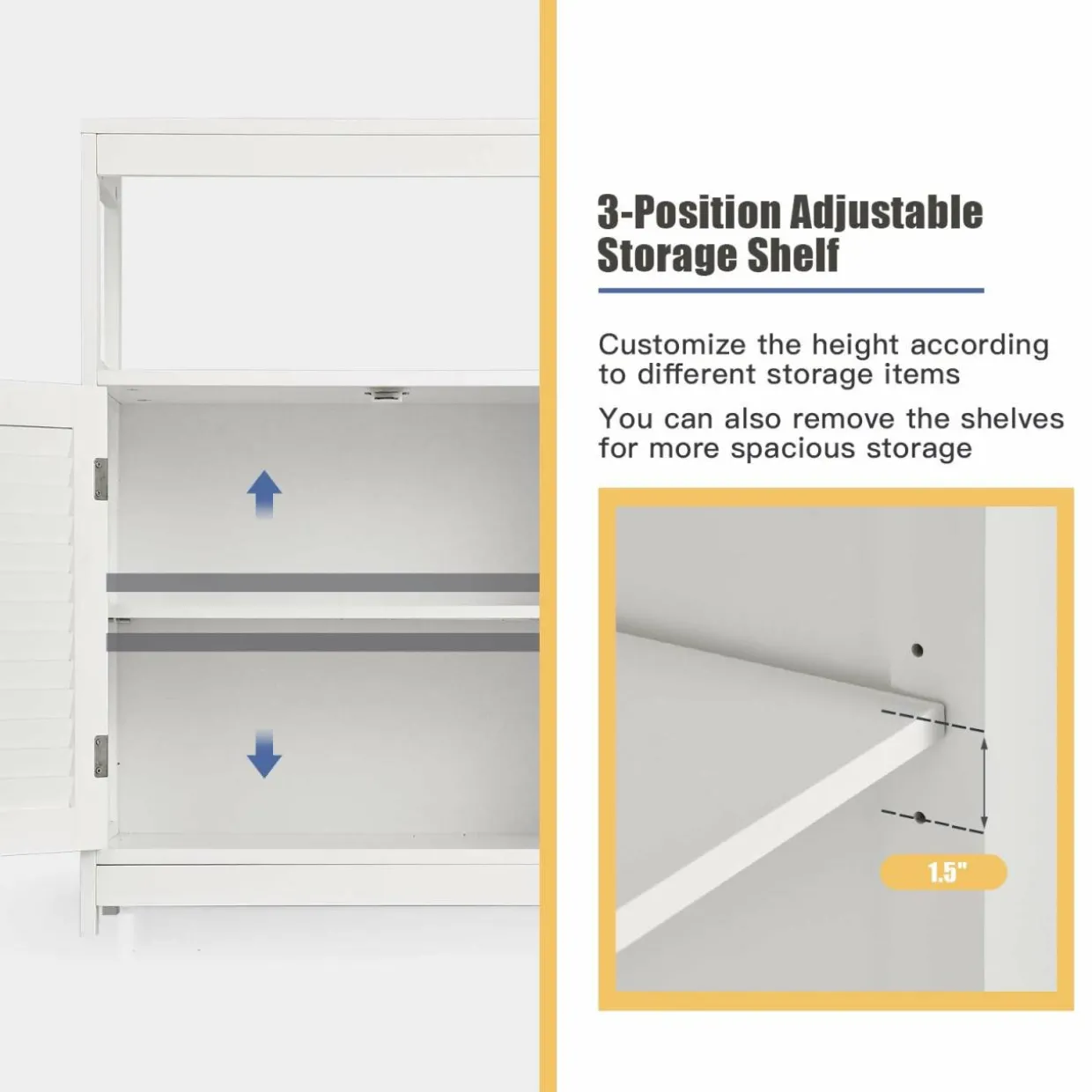Tangkula Bathroom Floor Cabinet, Free Standing Storage Cabinet