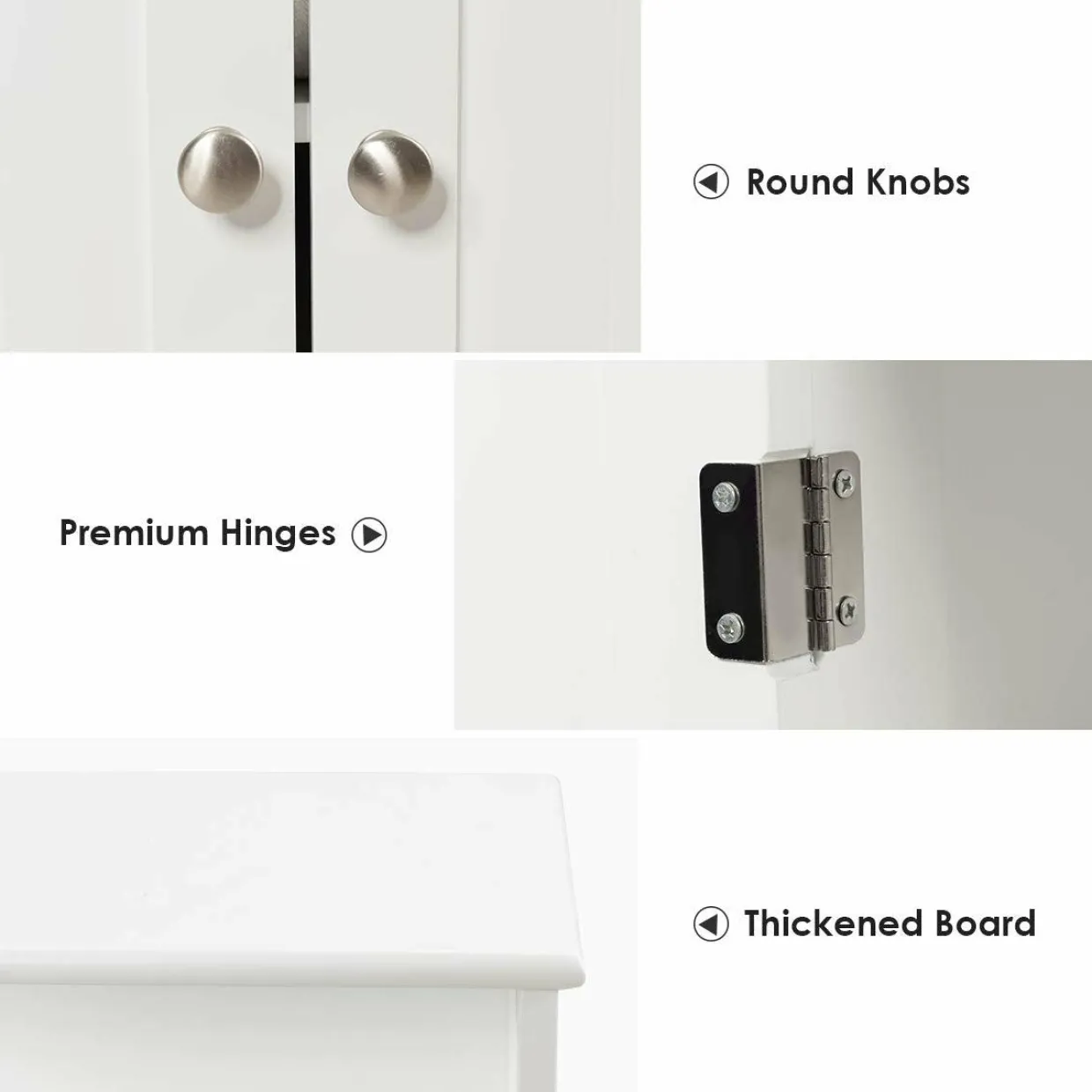 Tangkula Bathroom Floor Cabinet, Storage Cabinet w/One Open Shelf Two Doors and Two Adjustable Drawers, Standing Cupboard for Kitchen