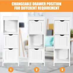 Tangkula Bathroom Floor Cabinet, Multifunctional Storage Cabinet with 2 Removable Drawers & Open Shelf