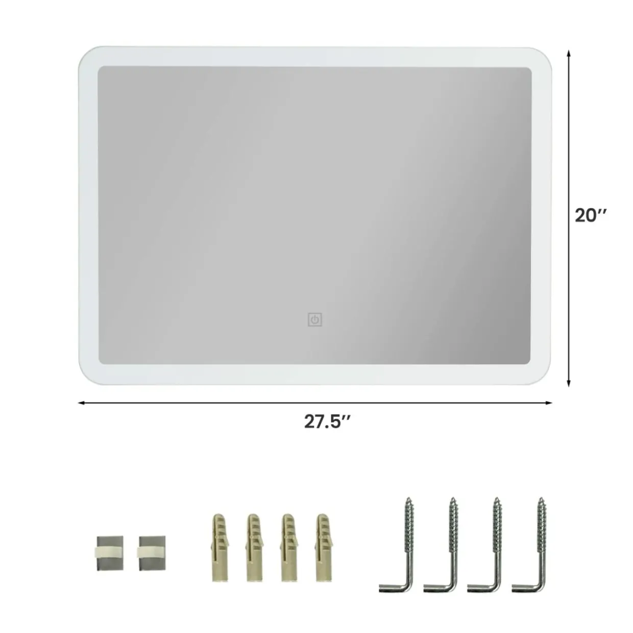 Tangkula Bathroom LED Mirror, Wall-Mounted Makeup Vanity Mirror, Dressing Room, 27.5