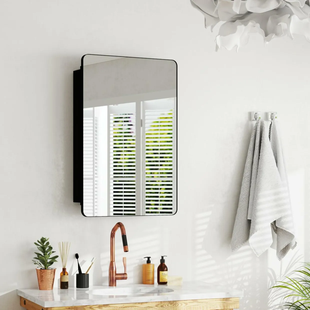Tangkula Bathroom Medicine Cabinet with Mirror