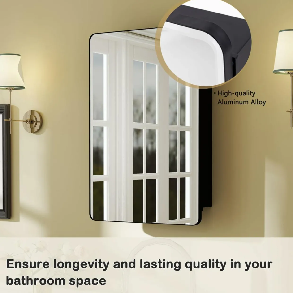 Tangkula Bathroom Medicine Cabinet with Mirror