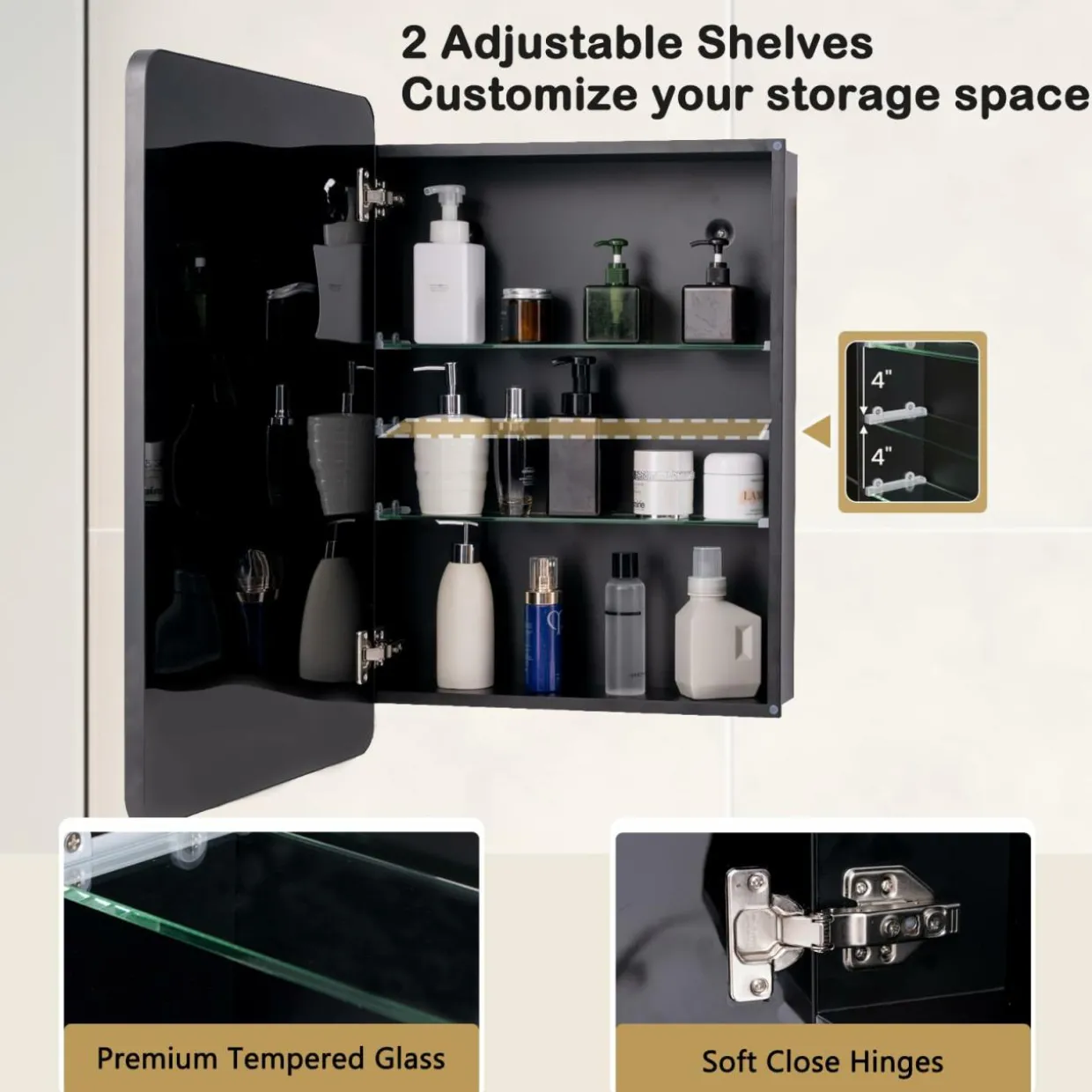Tangkula Bathroom Medicine Cabinet with Mirror