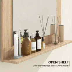 Tangkula Bathroom Mirror with Shelf, 23.5