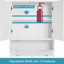 Tangkula Bathroom Mirror Cabinet, Wall Mounted Medicine Cabinet with Mirror Doors & Adjustable Shelf