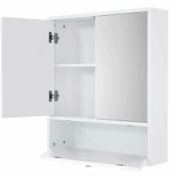 Tangkula Bathroom Mirror Cabinet, Wall Mounted Medicine Cabinet with Mirror Doors & Adjustable Shelf
