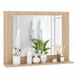 Tangkula Bathroom Mirror with Shelf, 23.5