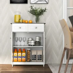 Tangkula Bathroom Storage Cabinet, Freestanding Floor Cabinet