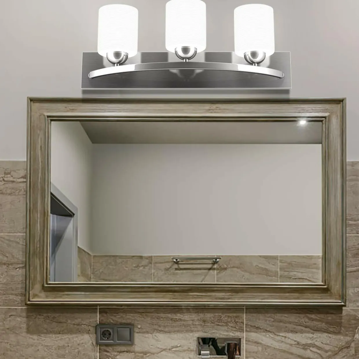 Tangkula Bathroom Vanity Lamp Brushed Nickel Wall Mounted Vanity Lighting Fixture