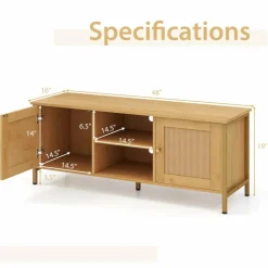 Tangkula Boho TV Stand up to 55”