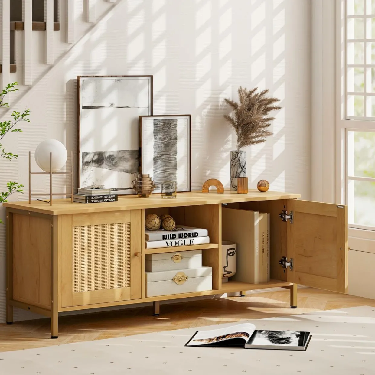 Tangkula Boho TV Stand up to 55”