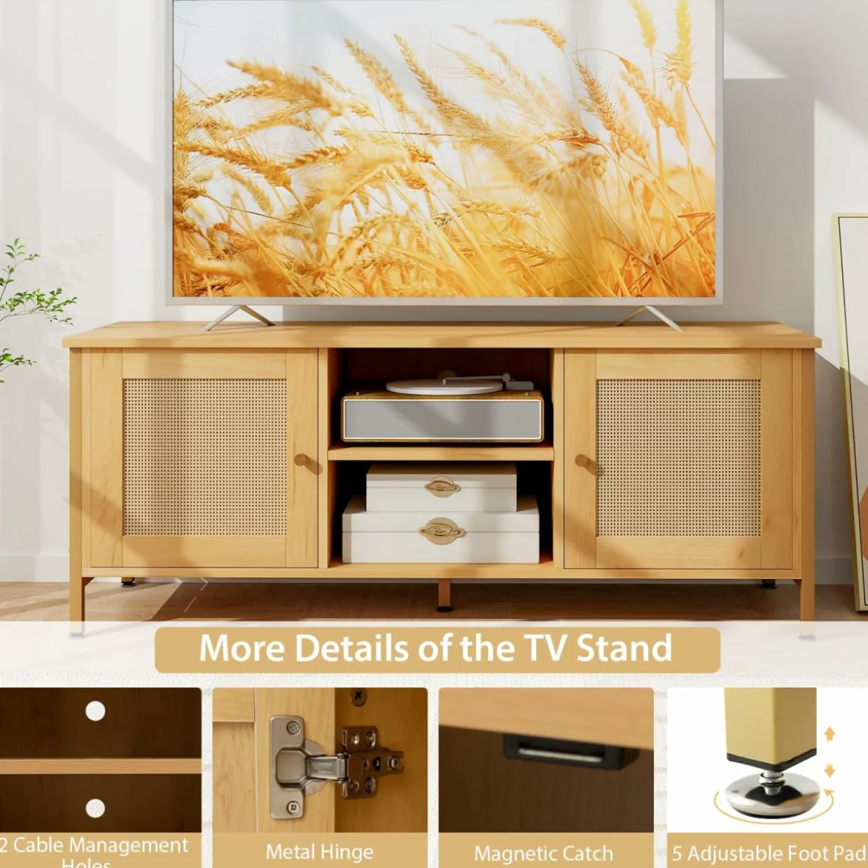 Tangkula Boho TV Stand up to 55”