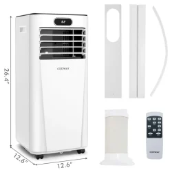 Tangkula 10000BTU Portable Air Conditioner, with Drying, Fan, Sleep Mode, 2 Speeds