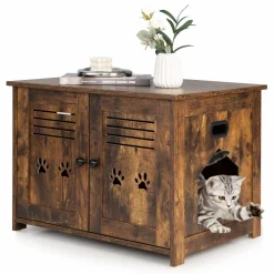 Tangkula Cat Litter Box Enclosure
