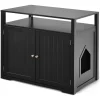 Tangkula Cat Litter Box Enclosure, Hidden Cat Washroom with Adjustable Interior Divider