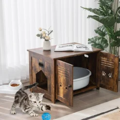 Tangkula Cat Litter Box Enclosure