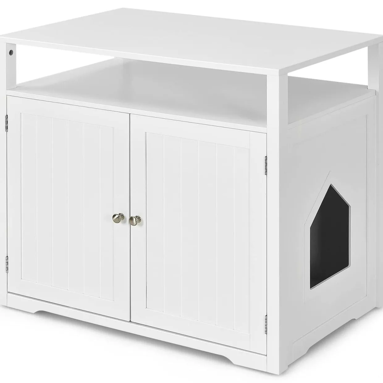 Tangkula Cat Litter Box Enclosure, Hidden Cat Washroom with Adjustable Interior Divider