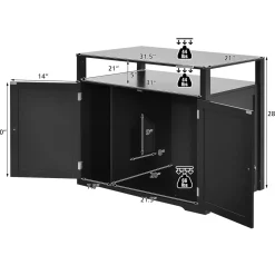 Tangkula Cat Litter Box Enclosure, Hidden Cat Washroom with Adjustable Interior Divider
