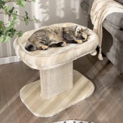 Tangkula Cat Tree for Indoor Cats, 2-Tier Cat Tower with Top Perch & Sisal Scratching Panel & Jingling Fur Ball Toy