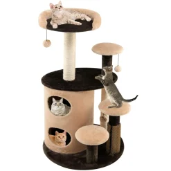 Tangkula Cat Tree for Indoor Cats, 40 Inch Multi-Level Cat Tower with Scratching Posts
