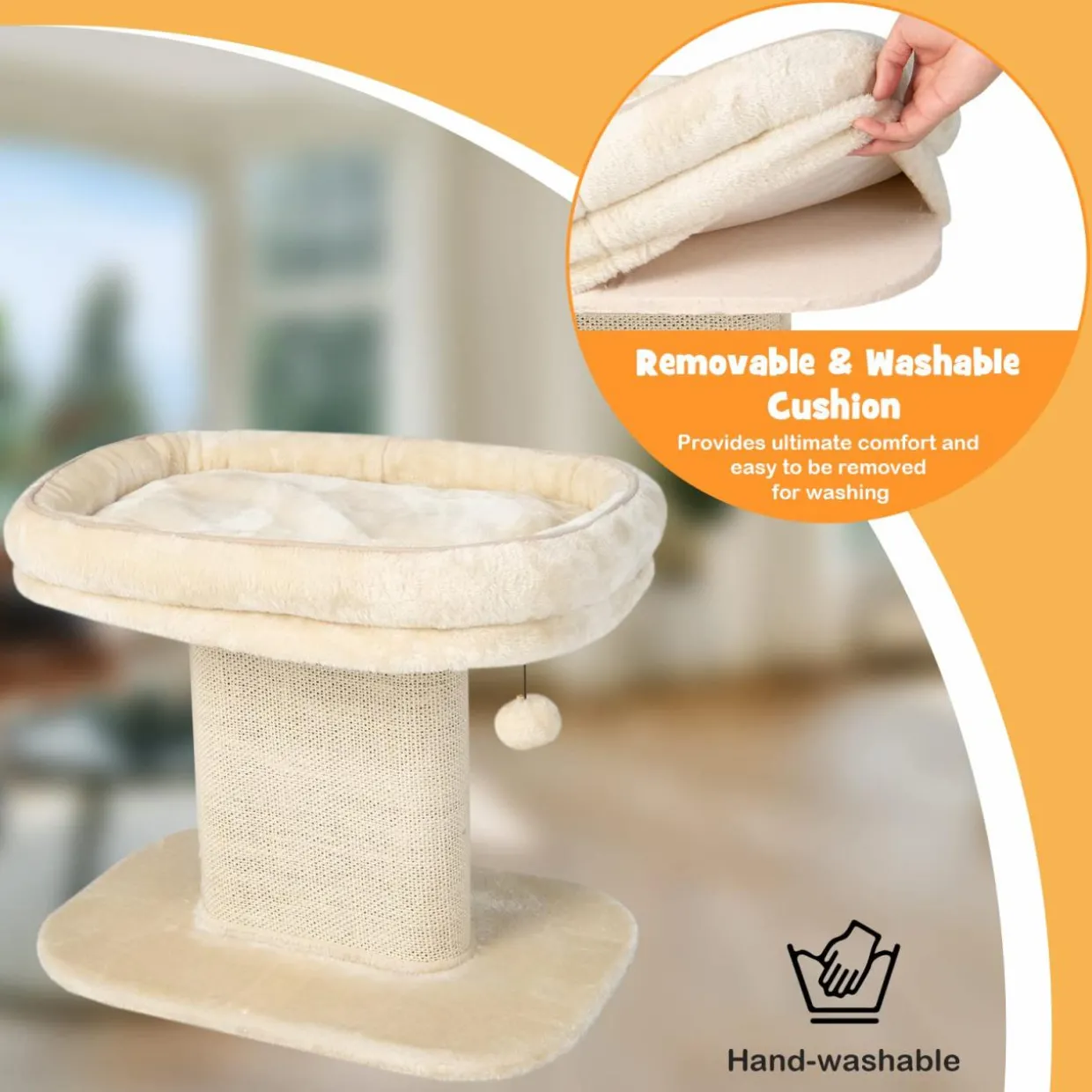 Tangkula Cat Tree for Indoor Cats, 2-Tier Cat Tower with Top Perch & Sisal Scratching Panel & Jingling Fur Ball Toy