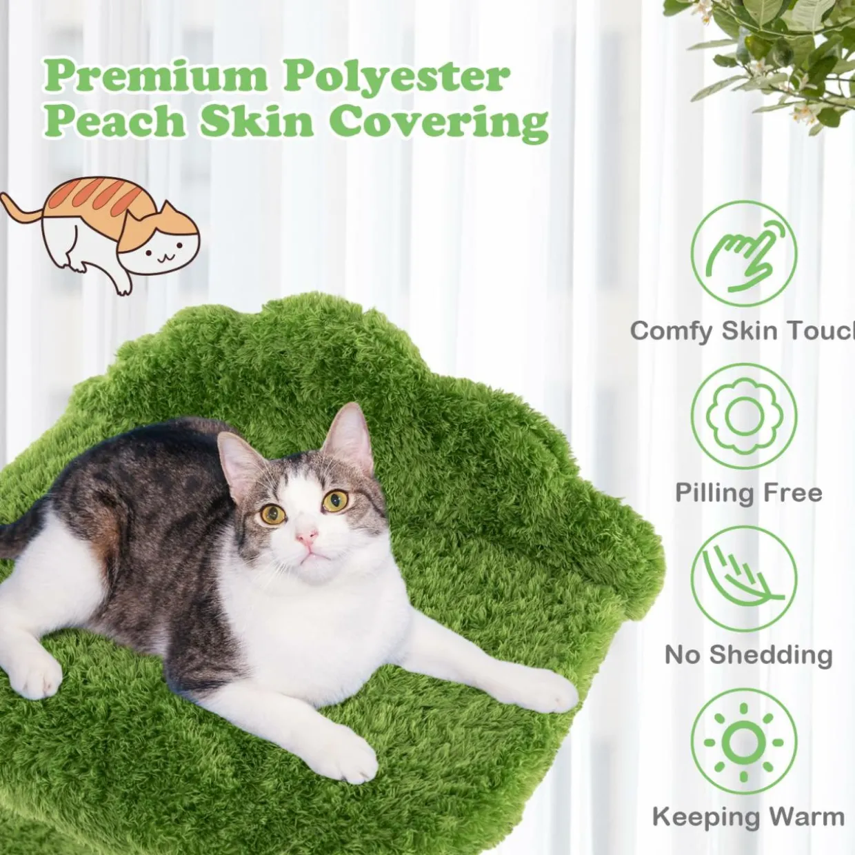 Tangkula Cat Tree Tower, Multi-Level Modern Wood Cat Tower, 38"