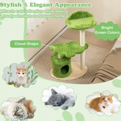 Tangkula Cat Tree Tower, Multi-Level Modern Wood Cat Tower, 38