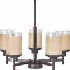 Tangkula Chandelier Home Hall Living Room Modern Pendent Light Ceiling Lamp (Antique Bronze, 5 Lights)