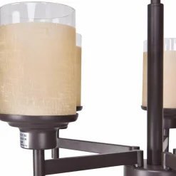 Tangkula Chandelier Home Hall Living Room Modern Pendent Light Ceiling Lamp (Antique Bronze, 5 Lights)