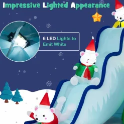 Tangkula Christmas Inflatable Polar Bear Slide Scene Decoration