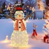 Tangkula Christmas Outdoor Lighted Snowman Yard Xmas Decorations and Zip Ties Indoor/Outdoor Holiday Decoration