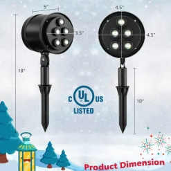 Tangkula Christmas Projector Light, Rotating LED Projection Lamp with 60-degree Adjustable Angle
