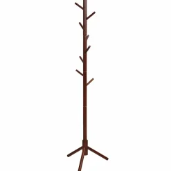 Tangkula Coat Rack Freestanding, Rubber Wood Coat Stand with 8 Hooks