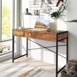 Tangkula Computer Desk with 2 Drawers